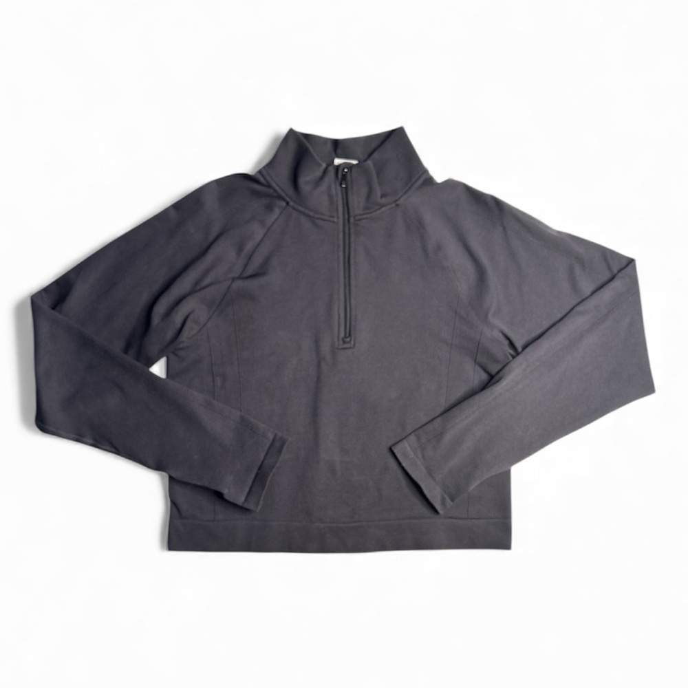 Womens All In Motion Black Half Zip-Up Athletic Top